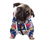 Indian Floral Elephant Pattern Print Dog Zip Up Hoodie