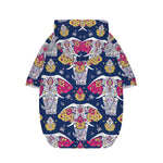 Indian Floral Elephant Pattern Print Dog Zip Up Hoodie