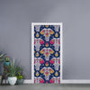 Indian Floral Elephant Pattern Print Door Sticker