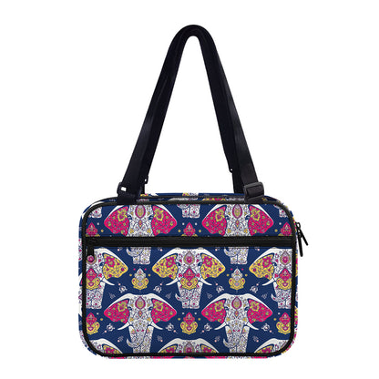 Indian Floral Elephant Pattern Print Double Strap Bible Bag