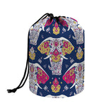 Indian Floral Elephant Pattern Print Drawstring Makeup Bag