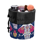 Indian Floral Elephant Pattern Print Drawstring Makeup Bag