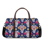 Indian Floral Elephant Pattern Print Duffle Bag