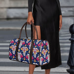 Indian Floral Elephant Pattern Print Duffle Bag