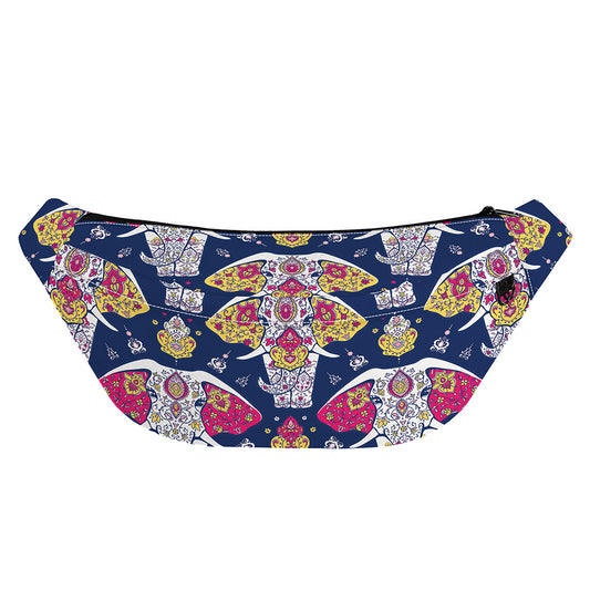 Indian Floral Elephant Pattern Print Fanny Pack