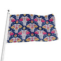 Indian Floral Elephant Pattern Print Flag