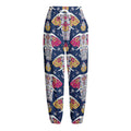 Indian Floral Elephant Pattern Print Fleece Lined Knit Pants