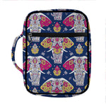 Indian Floral Elephant Pattern Print Front Pocket Bible Bag