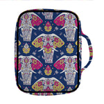 Indian Floral Elephant Pattern Print Front Pocket Bible Bag