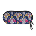 Indian Floral Elephant Pattern Print Glasses Case