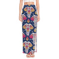 Indian Floral Elephant Pattern Print High Slit Maxi Skirt