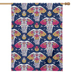 Indian Floral Elephant Pattern Print House Flag