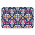 Indian Floral Elephant Pattern Print Indoor Door Mat