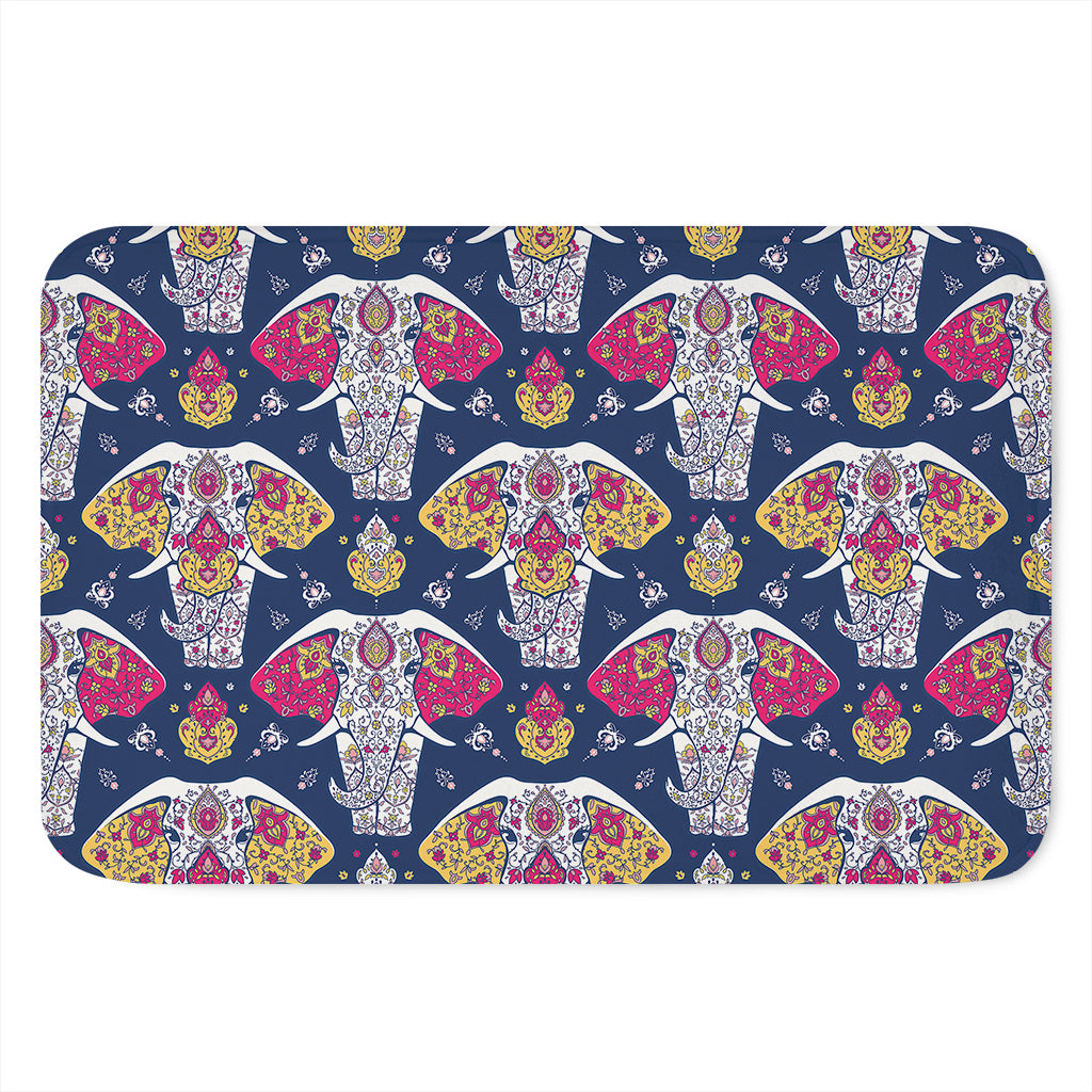 Indian Floral Elephant Pattern Print Indoor Door Mat