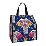 Indian Floral Elephant Pattern Print Insulated Lunch Tote