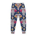 Indian Floral Elephant Pattern Print Jogger Pants