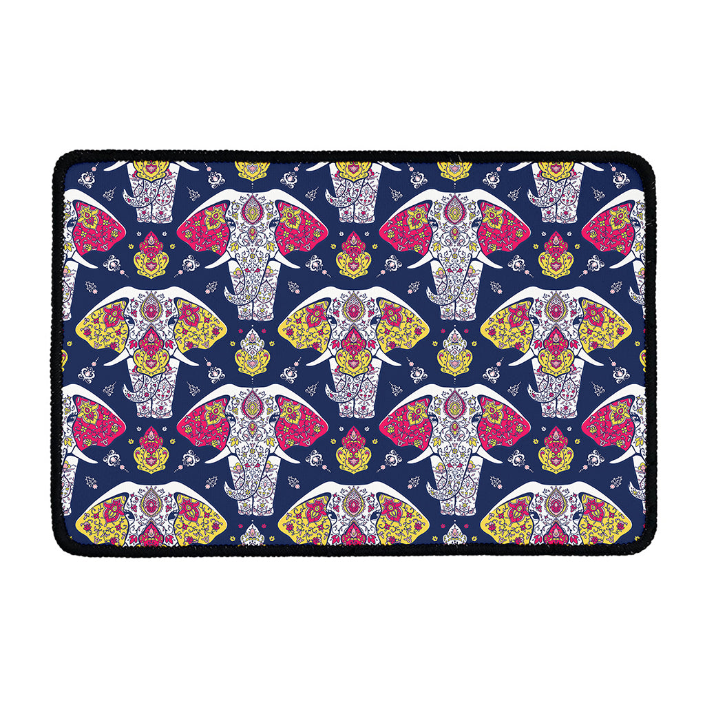 Indian Floral Elephant Pattern Print Kitchen Mat