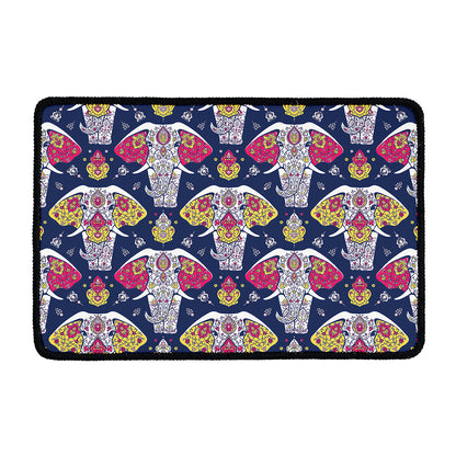 Indian Floral Elephant Pattern Print Kitchen Mat