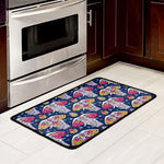 Indian Floral Elephant Pattern Print Kitchen Mat