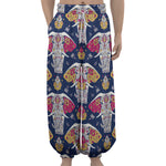 Indian Floral Elephant Pattern Print Lantern Pants