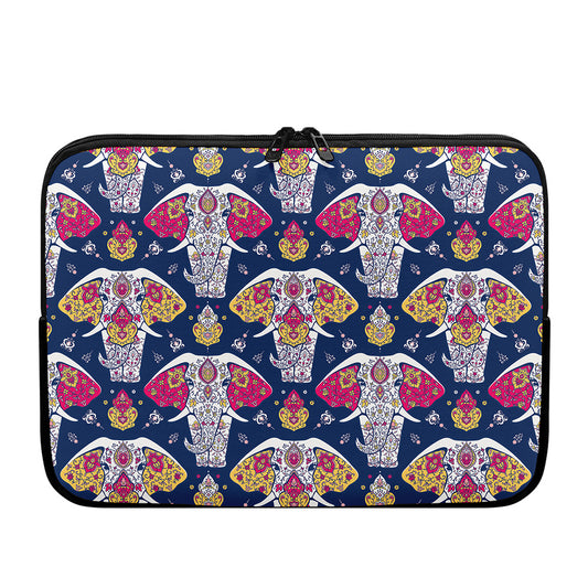 Indian Floral Elephant Pattern Print Laptop Sleeve