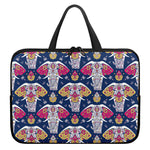 Indian Floral Elephant Pattern Print Laptop Sleeve With Handle