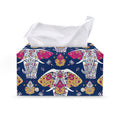 Indian Floral Elephant Pattern Print Leather Tissue Box Cover