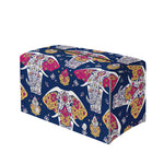Indian Floral Elephant Pattern Print Leather Tissue Box Cover