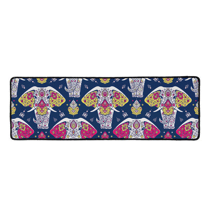 Indian Floral Elephant Pattern Print Long Kitchen Mat