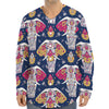 Indian Floral Elephant Pattern Print Long Sleeve Baseball Jersey