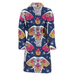 Indian Floral Elephant Pattern Print Men's Bathrobe