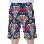 Indian Floral Elephant Pattern Print Men's Beach Shorts