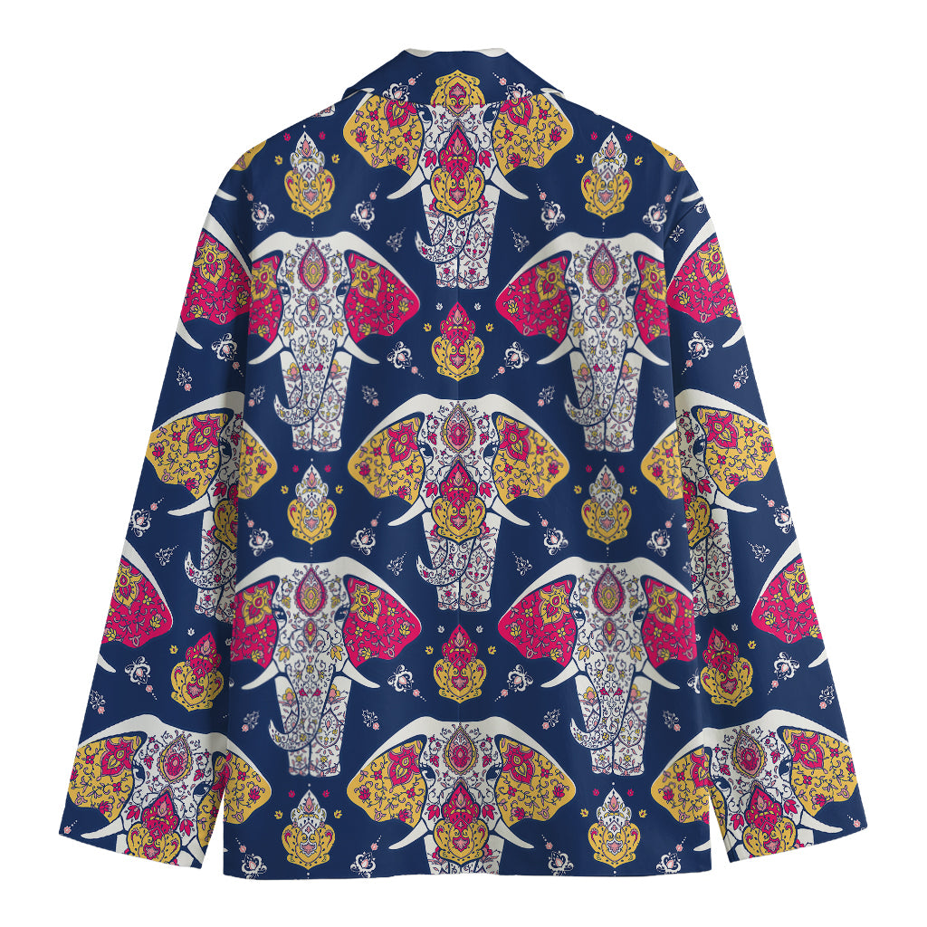 Indian Floral Elephant Pattern Print Men's Blazer