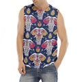 Indian Floral Elephant Pattern Print Men's Fitness Tank Top