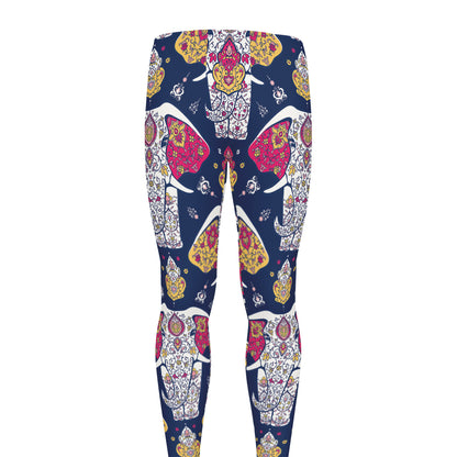 Indian Floral Elephant Pattern Print Men's leggings