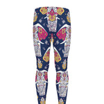 Indian Floral Elephant Pattern Print Men's leggings