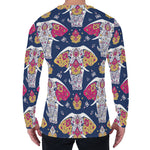 Indian Floral Elephant Pattern Print Men's Long Sleeve T-Shirt
