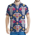 Indian Floral Elephant Pattern Print Men's Polo Shirt