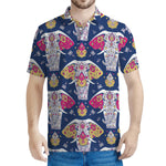 Indian Floral Elephant Pattern Print Men's Polo Shirt