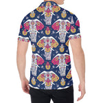 Indian Floral Elephant Pattern Print Men's Shirt