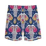 Indian Floral Elephant Pattern Print Men's Sports Shorts