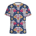 Indian Floral Elephant Pattern Print Men's Athletic T-Shirt