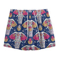 Indian Floral Elephant Pattern Print Mesh Shorts
