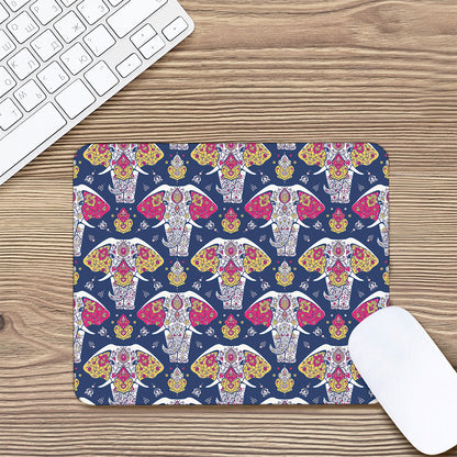 Indian Floral Elephant Pattern Print Mouse Pad