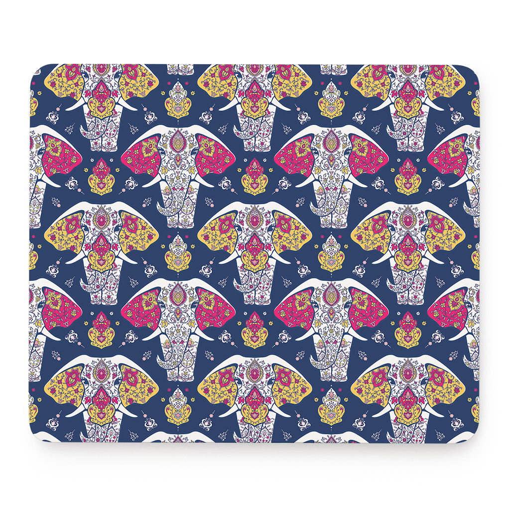 Indian Floral Elephant Pattern Print Mouse Pad