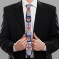 Indian Floral Elephant Pattern Print Necktie