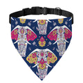 Indian Floral Elephant Pattern Print Over The Collar Dog Bandana