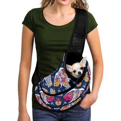 Indian Floral Elephant Pattern Print Pet Sling Carrier