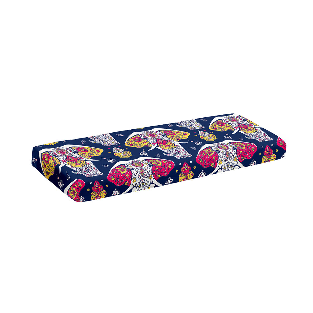 Indian Floral Elephant Pattern Print Piano Keyboard Cover