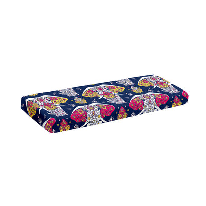 Indian Floral Elephant Pattern Print Piano Keyboard Cover